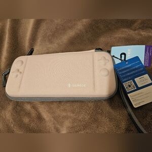 tomtoc Protective Switch Lite Carry Case - Light Pink & Gray